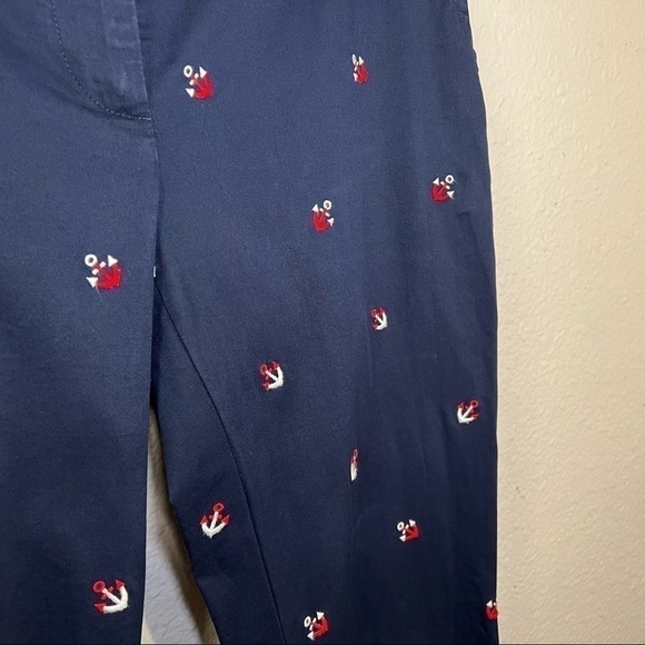 𝅺Talbots The Weekend Chino Navy Blue with Red and White Anchors Sz 4 - Picture 3 of 7